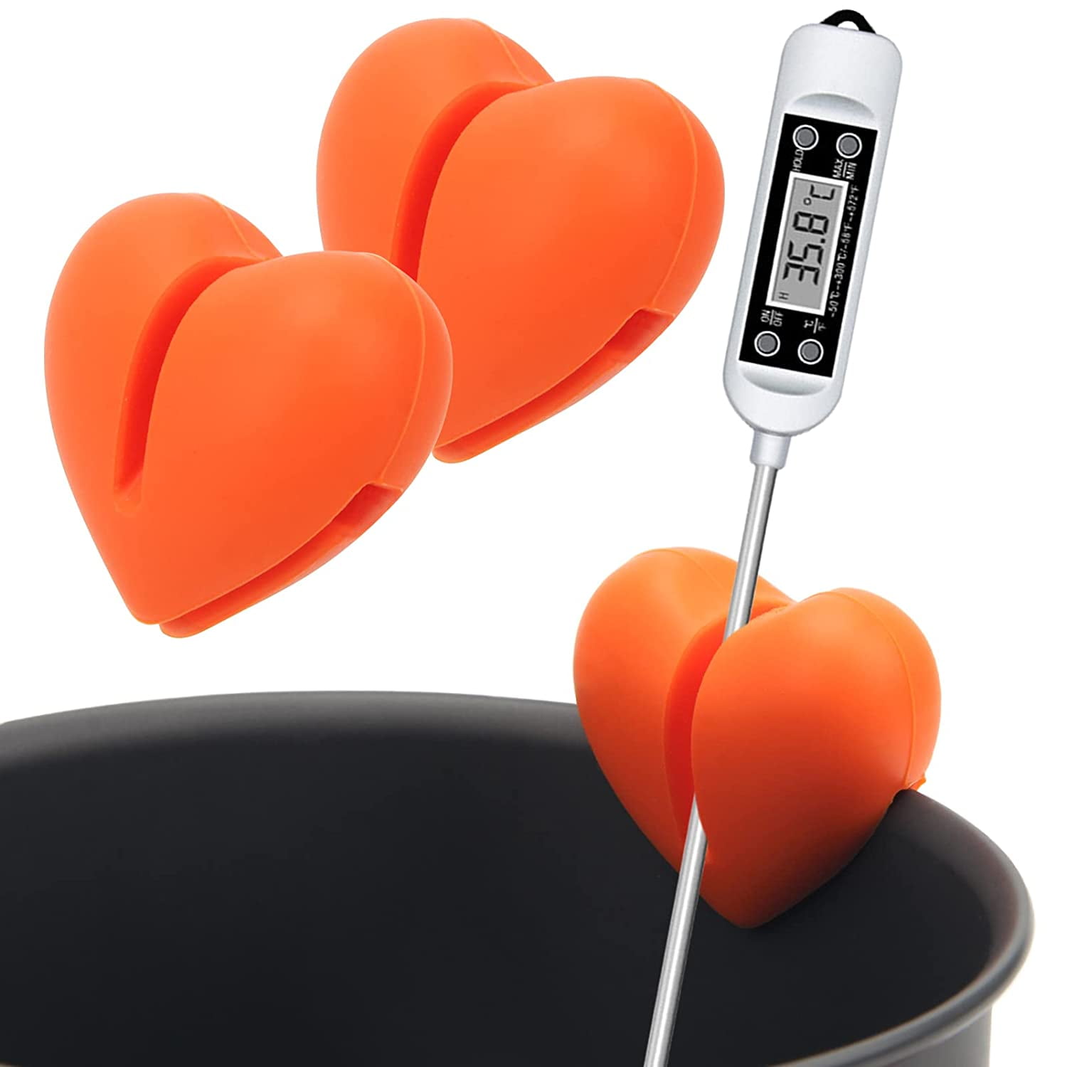 2Pcs Thermometer Pot Clip Holder, Candy Thermometer Pot Clip Holder for