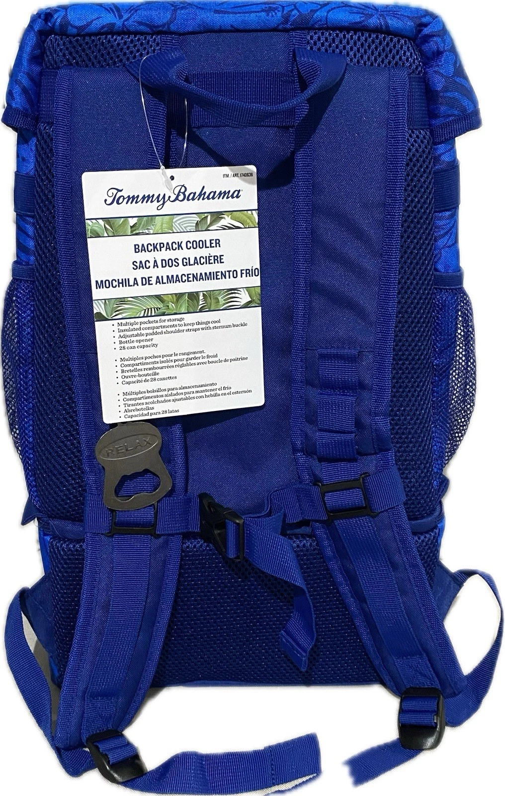 Tommy Bahama Backpack Cooler (18.5Lx7Wx11D", Vibrant Blue)