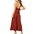 thumbnail image 3 of Inevnen Womens Crossed V Neck Jumpsuits Summer Casual Polka Dot Romper Long Pants, 3 of 7