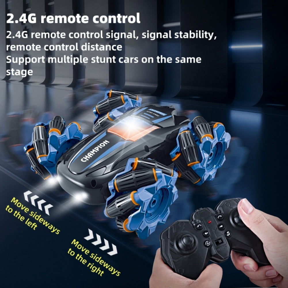 kibhous RC Stunt Car, 360° Spins Remote Control Car, 4WD RC Car with Lights Toy Gift for Boys Girls Kids