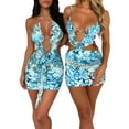 thumbnail image 5 of xiaxaixu Robe Sans Manches pour Femmes Été Col en V Profond Dos Nu à Volants Moulante Robe de Soirée Mini pour Boîte de Nuit Mode Urbaine, 5 of 5