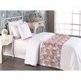 thumbnail image 2 of Bird Print Bed Runner, Romantic and Pastel English Garden Roses with Japanese Cranes, Decorative Accent Bedding Scarf for Hotels Homes & Guest Rooms, Twin, Pale Mauve and Dried Rose, by Ambesonne, 2 of 3