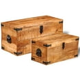 thumbnail image 3 of vidaXL Coffre de Rangement 2 Pcs Bois de Manguier Brut, 3 of 5
