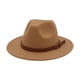 thumbnail image 4 of Sombrero Fedora Yuyangstore Engrosado Unisex Invierno Otoño Retro Camello Sombrero de fieltro de ala ancha, 4 of 8