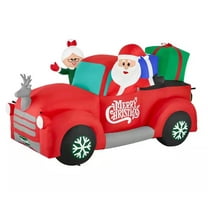 8.5-FT Mr. and Mrs. Claus in Vintage Pickup Truck Scene Christmas Inflatable