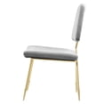 thumbnail image 3 of Modern Contemporary Urban Design Dining Kitchen Room Side Chair, Velvet Fabric Metal Steel, Grey Gray, 3 of 5