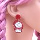 thumbnail image 4 of Pendientes acrílicos de Navidad para mujer, joyería CN Drop Cat con gorro de Papá Noel, nuevo producto, 1 par, 4 of 4