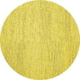 thumbnail image 1 of Ahgly Company Machine Washable Indoor Round Abstract Yellow Contemporary Area Rugs, 6' Round, 1 of 4