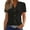 Black women v neck blouse a1, variant on Women V Neck Short Sleeve Blouse Button Down Lace Top Casual Chic Shirts Summer Trendy Tops Vacation Fashion Clothes, Hot Pink XS