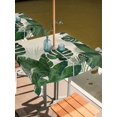 thumbnail image 2 of Outdoor Tablecloth with Umbrella Hole for Patio/Picnic/Party/Camping, Monstera Leaves Waterproof Table Cloth Square Cover Washable, Summer Green Tropical Plants Leaf Beige (60"x 60"), 2 of 8