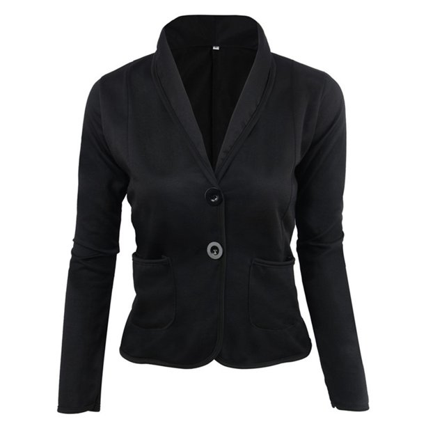 Guardurnaity Traje de manga larga a la moda para mujer, chaqueta informal, abrigo ajustado, cárdigan, prendas de vestir, Top Abrigos y chamarras Negro 5XL