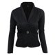 thumbnail image 1 of Guardurnaity Traje de manga larga a la moda para mujer, chaqueta informal, abrigo ajustado, cárdigan, prendas de vestir, Top Abrigos y chamarras Negro 5XL, 1 of 6