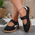 thumbnail image 3 of HEWUQI Slip on Mary Jane for Women Comfortable Ballet Sneakers Color Blocking Casual Non Slip Breathable Flats Walking Shoes Black Size 8, 3 of 6