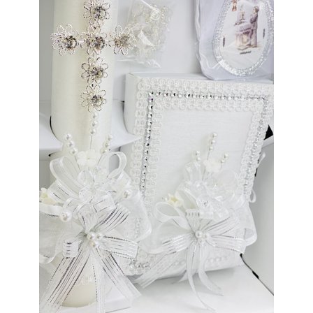 Silver First Communion Candle Set Boy Gift Vela Primera Comunion Niño SPANISH