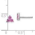thumbnail image 2 of Primal Gold 14 Karat White Gold Created Pink Sapphire Earrings, 2 of 4