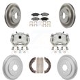 thumbnail image 1 of Transit Auto Front Rear Disc Brake Caliper Coated Rotors Drums Semi-Metallic Pads Kit (8Pc) for Car 2013 Honda Fit DX with GAS engine KCG-101177P, 1 of 11