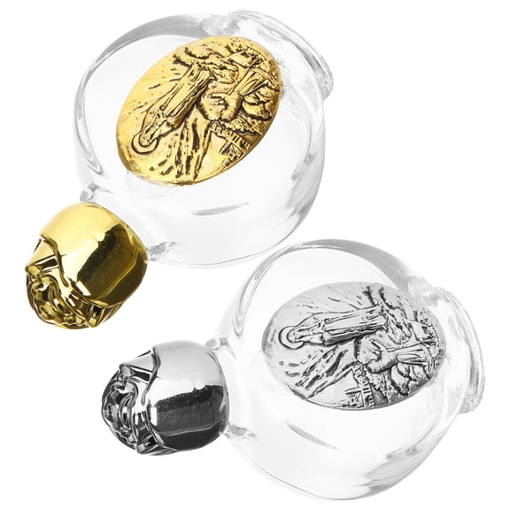 FELTECHELECTR Holy Water Bottle Travel Friendly Glass 2Pcs