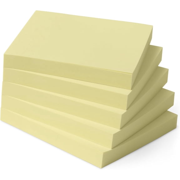 CCOCC Square Sticky Notes, Self-Stick Pads, 3 x 3 inches, Yellow post it notes 3x3, 5-Pack, 100 Sheets per Pad