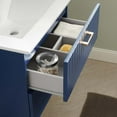 thumbnail image 3 of Sink Vanity Cabinet, Blue White, Ceramic, Wood, Modern Contemporary, Hotel Bedroom Bathroom Master Suite Guest, 3 of 9