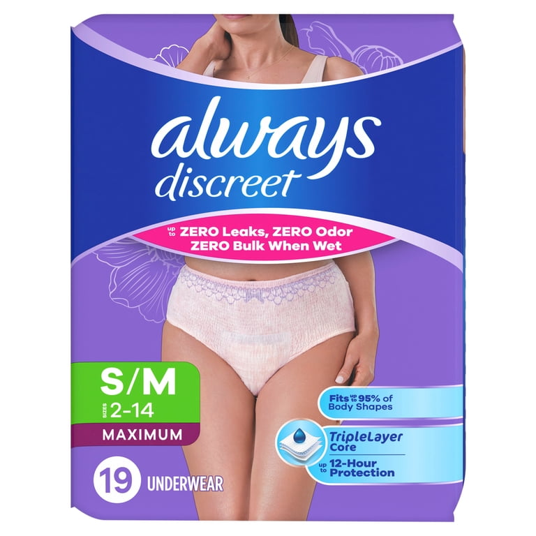 Always Discreet - Adult Diapers for Women Size S/M, 19 Count​ HSA