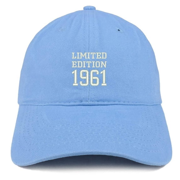 Trendy Apparel Shop Limited Edition 1961 Embroidered Birthday Gift Brushed Cotton Cap - Black