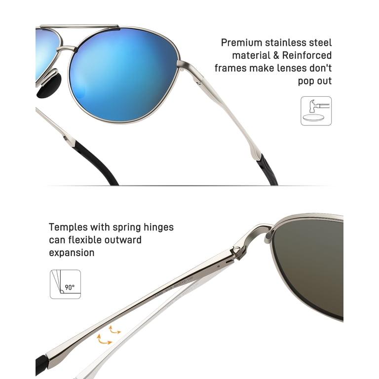 Cyxus Stylish Silver Aviator Sunglasses Unisex 61fqeRbvezL._AC_UY350_.jpg main image 2