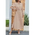 thumbnail image 4 of PRETTYGARDEN Women's Spring Fall Midi Dress Casual Long Sleeve V Neck Swiss Dot Pleated A Line Flowy Dresses, 4 of 8