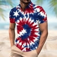 thumbnail image 2 of UVEASISHA Men's American Flag Polos Shirt Patriotic Performance Golf Shirts 4th of July Stars Stripes Print Short Sleeve Tee Shirts Dark Blue 4XL, 2 of 6