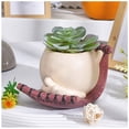 thumbnail image 3 of Buy 2 get 10% off Cute Swing Resin Flower Pot Unique Sitting Smile Flower Pot Garden Decoration Flower Pot With Drainage Hole, Garden Decoration Gift, 3 of 3