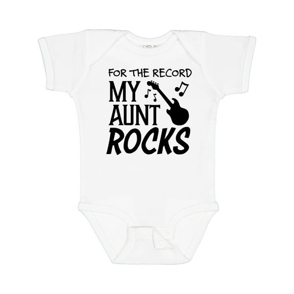 Inktastic For the Record, My Aunt Rocks Boys or Girls Baby Bodysuit