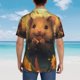 thumbnail image 4 of Fotbe Cute Sunflower Guinea Pig Camisa Hawaiana para Hombre Unisex – Camisa Casual de Verano con Botones de Manga Corta de Algodón y Lino,Small, 4 of 7