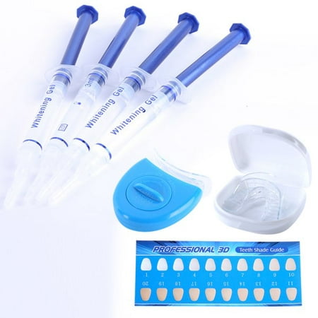 AngelCity Teeth Whitening Kit 44% Peroxide Dental Bleaching System Set,Whitening Oral Gel + Thermoform Trays + Light Whitening Lamp + Professional 3D Teeth Shade (Best Tray Whitening System)