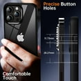 thumbnail image 5 of Shockproof Clear Case for iPhone 14 Pro Max, [Not Yellowing] [10FT Military Drop Protection] Hard Clear Back Four Corner Airbags Drop Protection Phone Cover, 6.7 inch, Black, 5 of 15