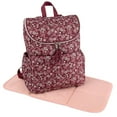 thumbnail image 3 of Baby Essentials 2 Piece Baby Diaper Backpack with Stroller Straps and Matching Changing Pad in Burgundy Floral, 3 of 10