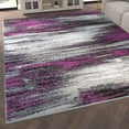 thumbnail image 3 of Emma + Oliver 8x10 Ultra Soft Shaded Look Olefin Accent Rug in Gray, Black & Purple with Natural Jute Backing, 3 of 7
