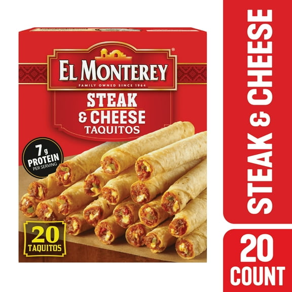 El Monterey Steak & Cheese Flour Taquitos, 20 Count, 20 oz (Frozen)