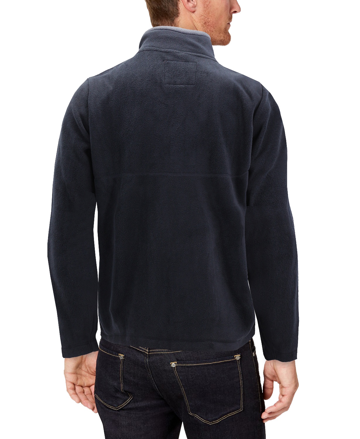 Men's Polar Fleece Full Zip-Up Collared Sweater Lightweight Warm Sweater Jacket (XL, Black) - image 2 of 3