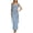 Blue, variant on Women's Ruffle Trim Sleeveless Square Neck Maxi Dress, Solid Color Polyester Bodycon Formal Gown for & Wedding Guest, 1pc, S/M/L/XL
