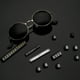thumbnail image 4 of Cubos de exhibición de precios de 14, soporte para etiquetas de precios, etiqueta mini removible para tienda de joyería (Negro/Plata, 1.8" de largo), 4 of 7