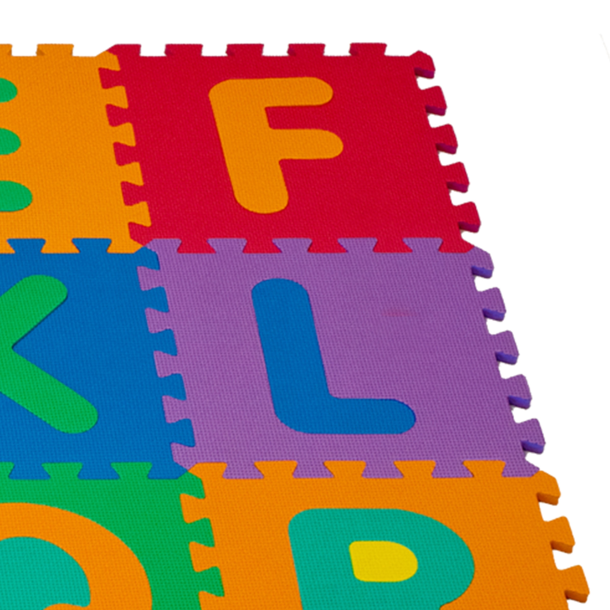 Hey! Play!  Kids 26-Piece Interlocking Non-Toxic Foam Puzzle Play Mat with Alphabet and Numbers Learning Toy Multicolor