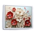 thumbnail image 2 of Designart art Mural Encadré avec Fleurs, art Mural Encadré avec Fleurs, Double Étreinte de Fleurs Cramoisies Rouges et Blanches, Très Grand art Mural Encadré Blanc, Cadre de Couleur Blanche 20x12 Pouces, 2 of 5