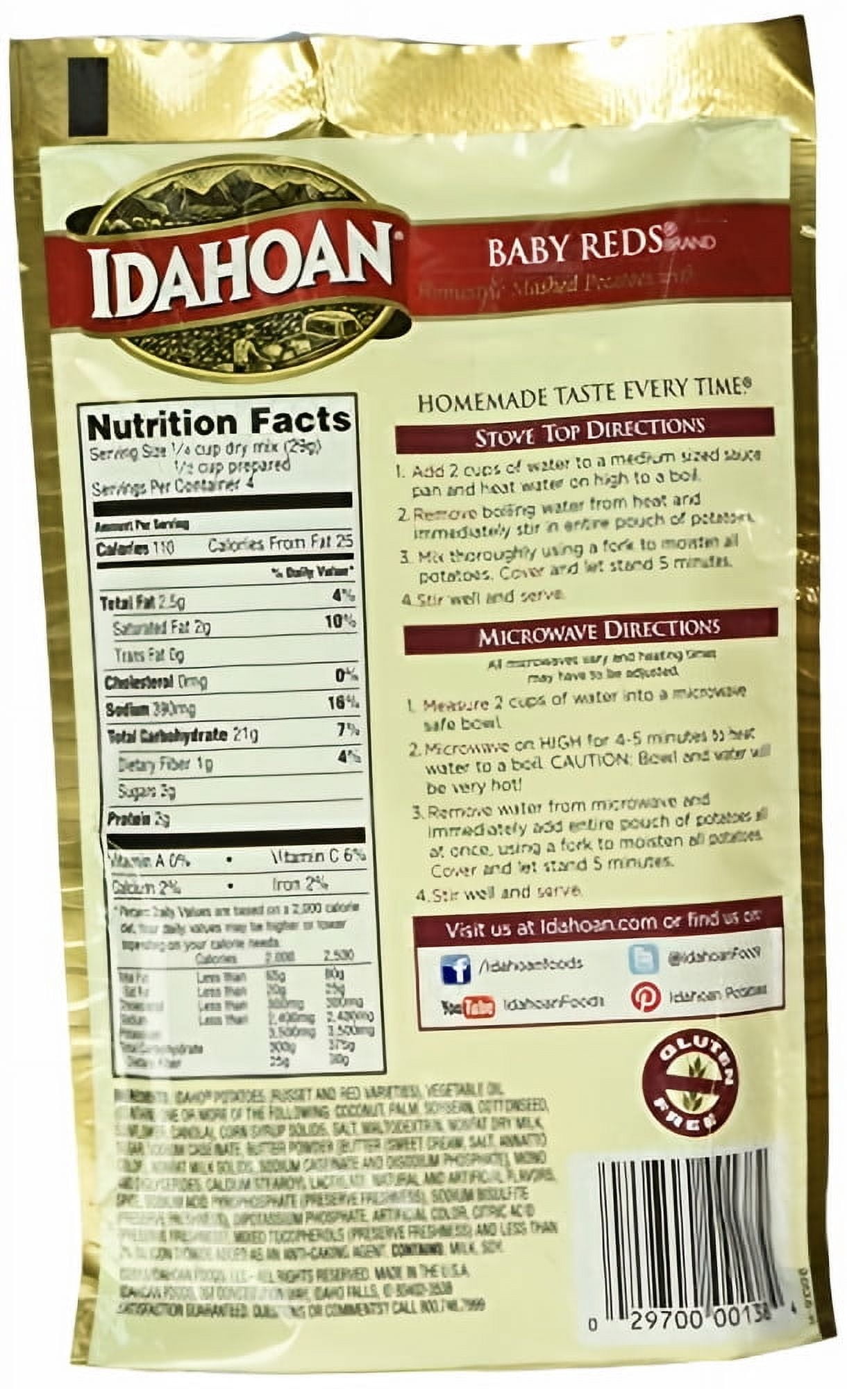 Idahoan Baby Reds Mashed Potatoes (Pack of 60)