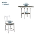 thumbnail image 3 of Farmhouse 5 Piece Dining Set Kitchen Table Set with Storage Shelf Counter Height Table Set with Square Table and Cushioned Chairs for 4 Persons Dining Room Table Set for Small Place, 3 of 9