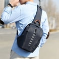 thumbnail image 2 of Men Sling Backpack Fashion Splash-proof Solid Color Chest Bag Crossbody Purse, 2 of 10