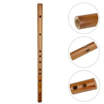 WHAMVOX Wooden Piccolo Flute for Beginners, Small Size Brown, Musical Instrument for Learning