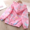 thumbnail image 4 of Chaqueta para niñas de 2 a 9 años, abrigo rompevientos con capucha informal de primavera para niñas, ropa de abrigo para niños con dibujos animados bonitos, 4 of 5