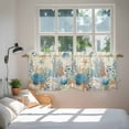 thumbnail image 3 of Teal Blue Coastal Tier Curtains 36 Inch Length, Summer Beach Starfish Shell Coral Nautical Retro Cafe Short Curtains for Bathroom Sink, Kitchen Curtain Light Filtering Drapes 2 Panels 27.5"Wx36"L, 3 of 8