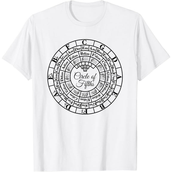 Circle of Fifths Classical Harmony & Theory Chart Music Keys T-Shirt mens t shirt，white，women，funny，misfits，men，journey