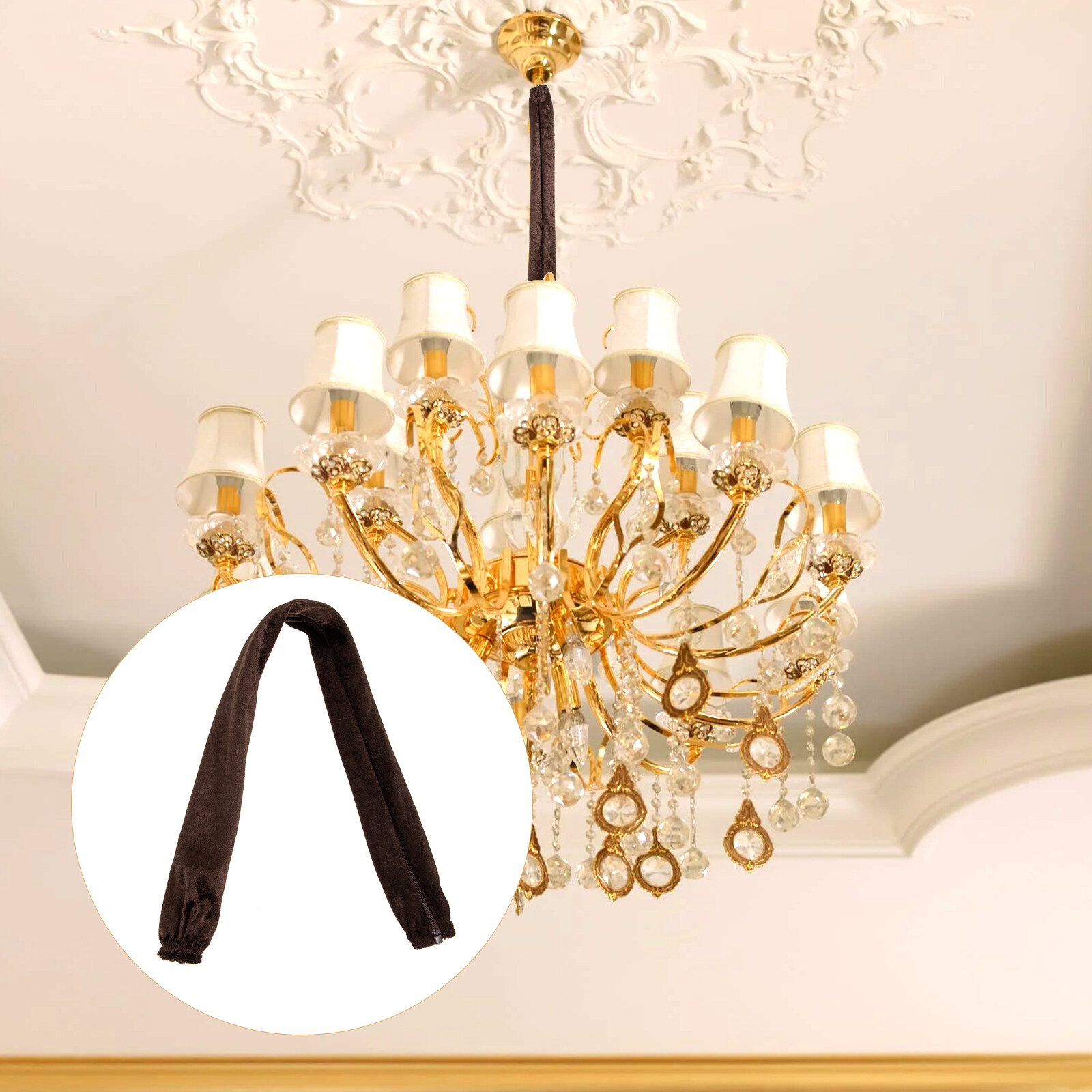 Hanging Light Chain Cover Detachable Cloth Lamp Cover Ceiling Light