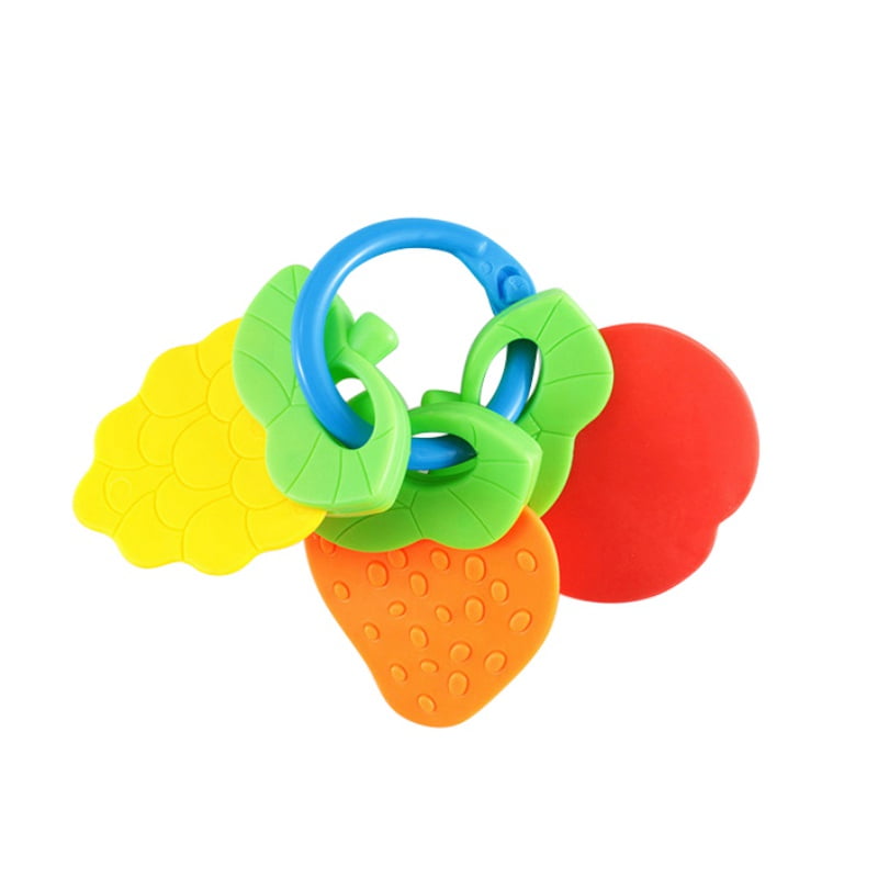 Newborn Baby Silicone Teether Toys Fruit Shape Teething Chew Rings,Random Color